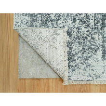 Load image into Gallery viewer, 2&#39;6&quot;x15&#39;8&quot; Paloma With Sea Serpent Gray, Wool and Silk, Broken Persian Erased Design, XL Runner Hand Knotted Oriental Rug FWR542832
