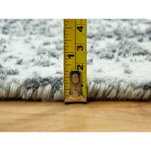 Load image into Gallery viewer, 2&#39;6&quot;x15&#39;8&quot; Paloma With Sea Serpent Gray, Wool and Silk, Broken Persian Erased Design, XL Runner Hand Knotted Oriental Rug FWR542832