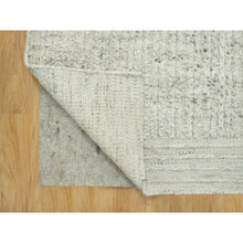 Load image into Gallery viewer, 8&#39;x8&#39; Mindful Gray, High And Low Pile Cord Collection, Flat Weave Shiny Wool, Hand Woven Plain And Simple Oriental Square Rug FWR542856