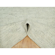 Load image into Gallery viewer, 8&#39;x8&#39; Mindful Gray, High And Low Pile Cord Collection, Flat Weave Shiny Wool, Hand Woven Plain And Simple Oriental Square Rug FWR542856