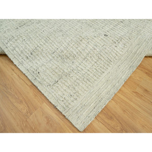 8'x8' Mindful Gray, High And Low Pile Cord Collection, Flat Weave Shiny Wool, Hand Woven Plain And Simple Oriental Square Rug FWR542856