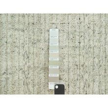Load image into Gallery viewer, 8&#39;x8&#39; Mindful Gray, High And Low Pile Cord Collection, Flat Weave Shiny Wool, Hand Woven Plain And Simple Oriental Square Rug FWR542856