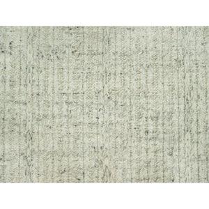 8'x8' Mindful Gray, High And Low Pile Cord Collection, Flat Weave Shiny Wool, Hand Woven Plain And Simple Oriental Square Rug FWR542856