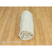 Load image into Gallery viewer, 8&#39;x8&#39; Mindful Gray, High And Low Pile Cord Collection, Flat Weave Shiny Wool, Hand Woven Plain And Simple Oriental Square Rug FWR542856