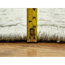 Load image into Gallery viewer, 8&#39;x8&#39; Mindful Gray, High And Low Pile Cord Collection, Flat Weave Shiny Wool, Hand Woven Plain And Simple Oriental Square Rug FWR542856