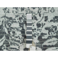 Load image into Gallery viewer, 14&#39;x14&#39; Sea Salt Gray With Touches Of Foggy Day Gray, Hand Knotted , Broken and Erased Wool and Silk Persian Design, Oriental Square Rug FWR542862