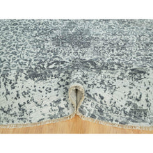 Load image into Gallery viewer, 14&#39;x14&#39; Lamp Room And Castlerock Gray, Broken And Erased Hand Knotted Persian Design, Wool And Silk Square Oriental Rug FWR542880