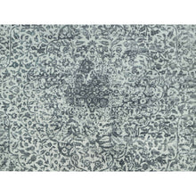 Load image into Gallery viewer, 14&#39;x14&#39; Lamp Room And Castlerock Gray, Broken And Erased Hand Knotted Persian Design, Wool And Silk Square Oriental Rug FWR542880