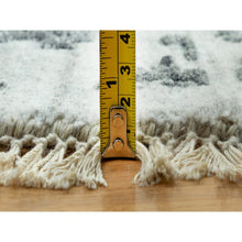 Load image into Gallery viewer, 14&#39;x14&#39; Lamp Room And Castlerock Gray, Broken And Erased Hand Knotted Persian Design, Wool And Silk Square Oriental Rug FWR542880