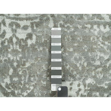 Load image into Gallery viewer, 13&#39;10&quot;x13&#39;10&quot; Pale Smoke Gray, Persian Design, Soft To Touch, Denser Weave, Hand Knotted, Wool And Silk, Round Oriental Rug FWR542898