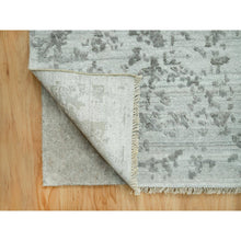 Load image into Gallery viewer, 14&#39;x14&#39; Cloudburst Gray, Hand Knotted, Broken Wool And Silk Persian Design, Soft To Touch, Denser Weave, Square Oriental Rug FWR542904