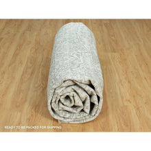 Load image into Gallery viewer, 14&#39;x14&#39; Cloudburst Gray, Hand Knotted, Broken Wool And Silk Persian Design, Soft To Touch, Denser Weave, Square Oriental Rug FWR542904