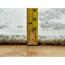 Load image into Gallery viewer, 14&#39;x14&#39; Cloudburst Gray, Hand Knotted, Broken Wool And Silk Persian Design, Soft To Touch, Denser Weave, Square Oriental Rug FWR542904