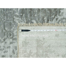 Load image into Gallery viewer, 14&#39;x14&#39; Cloudburst Gray, Hand Knotted, Broken Wool And Silk Persian Design, Soft To Touch, Denser Weave, Square Oriental Rug FWR542904