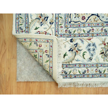 Load image into Gallery viewer, 8&#39;10&quot;x12&#39;3&quot; Huron White, Densely Woven Hand Knotted Nain Large Medallion Design, Floral Pattern, 250 Kpsi, Vibrant Wool, Oriental Rug FWR542946