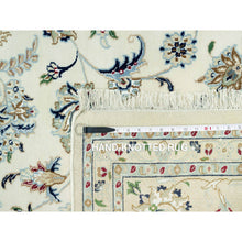 Load image into Gallery viewer, 8&#39;10&quot;x12&#39;3&quot; Huron White, Densely Woven Hand Knotted Nain Large Medallion Design, Floral Pattern, 250 Kpsi, Vibrant Wool, Oriental Rug FWR542946