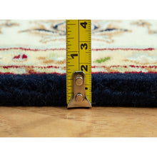 Load image into Gallery viewer, 5&#39;x7&#39; Hague Blue With Cornsilk Corners, Nain Hand Knotted Center Large Medallion Flower Design, Organic Wool, Oriental Rug FWR542958