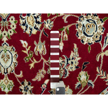 Load image into Gallery viewer, 8&#39;x8&#39; Barn Red, Densely Woven 250 KPSI, Soft Wool, Hand Knotted Nain Large Center Medallion Flower Design, Oriental Round Rug FWR542976