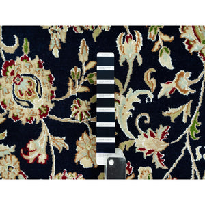 8'x10'3" Ombre Blue, Denser Weave Hand Knotted, 250 Kpsi, Nain Design And All Over Floral Motifs, Organic Wool, Oriental Rug FWR542988