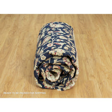 Load image into Gallery viewer, 8&#39;x10&#39;3&quot; Ombre Blue, Denser Weave Hand Knotted, 250 Kpsi, Nain Design And All Over Floral Motifs, Organic Wool, Oriental Rug FWR542988