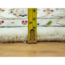 Load image into Gallery viewer, 4&#39;x4&#39; Weathered White, 250 Kpsi Nain All Over Flower Design, Hand Knotted, All Wool, Square Oriental Rug FWR543048