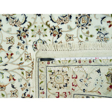 Load image into Gallery viewer, 4&#39;x4&#39; Weathered White, 250 Kpsi Nain All Over Flower Design, Hand Knotted, All Wool, Square Oriental Rug FWR543048