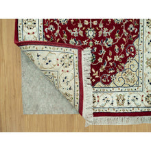 Load image into Gallery viewer, 2&#39;7&quot;x4&#39;1&quot; Sun Dried Tomato Red, Extra Soft Wool Nain With Large Central Medallion Floral Design, 250 Kpsi Hand Knotted Oriental Rug FWR543090