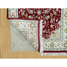 Load image into Gallery viewer, 2&#39;4&quot;x4&#39;9&quot; Burnt Peanut Red, 250 Kpsi, Nain With Center Medallion Flower Design, Densely Woven Natural Wool, Hand Knotted, Oriental Runner Rug FWR543096