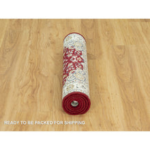 Load image into Gallery viewer, 2&#39;4&quot;x4&#39;9&quot; Burnt Peanut Red, 250 Kpsi, Nain With Center Medallion Flower Design, Densely Woven Natural Wool, Hand Knotted, Oriental Runner Rug FWR543096