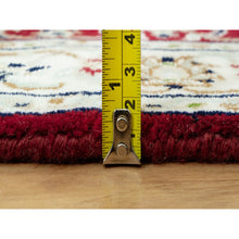 Load image into Gallery viewer, 2&#39;4&quot;x4&#39;9&quot; Burnt Peanut Red, 250 Kpsi, Nain With Center Medallion Flower Design, Densely Woven Natural Wool, Hand Knotted, Oriental Runner Rug FWR543096