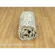 Load image into Gallery viewer, 7&#39;10&quot;x10&#39; Origami White, Hand Knotted, 250 Kpsi, Nain Organic Wool Center Medallion Flower Design, Denser Weave, Oriental Rug FWR543114