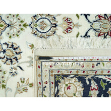 Load image into Gallery viewer, 7&#39;10&quot;x10&#39; Porcelain White with Soft Colors, Nepali Weave, Modern Design, Undyed Natural Wool, Shaved Low, Tone on Tone, Hand Knotted, Oriental Rug FWR548538
