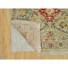 Load image into Gallery viewer, 3&#39;3&quot;x5&#39; Fawn Beige, The Sunset Rosettes with Soft Colors, Wool and Pure Silk, Hand Knotted, Oriental Rug FWR543126