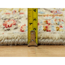 Load image into Gallery viewer, 2&#39;1&quot;x3&#39;1&quot; Macaroon Beige, Hand Knotted, Soft to Touch, Wool and Pure Silk, The Sunset Rosettes with Vibrant Colors, Oriental Rug FWR543138