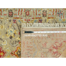 Load image into Gallery viewer, 2&#39;1&quot;x3&#39;1&quot; Macaroon Beige, Hand Knotted, Soft to Touch, Wool and Pure Silk, The Sunset Rosettes with Vibrant Colors, Oriental Rug FWR543138