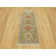 Load image into Gallery viewer, 2&#39;8&quot;x6&#39; Dandelion Beige, Hand Knotted, Soft to Touch, The Sunset Rosettes, Vibrant Colors, Wool and Pure Silk, Runner Oriental Rug FWR543144