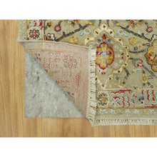 Load image into Gallery viewer, 2&#39;8&quot;x6&#39; Dandelion Beige, Hand Knotted, Soft To Touch, The Sunset Rosettes, Vibrant Colors, Wool And Pure Silk, Runner Oriental Rug FWR543144