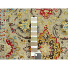 Load image into Gallery viewer, 2&#39;8&quot;x6&#39; Dandelion Beige, Hand Knotted, Soft To Touch, The Sunset Rosettes, Vibrant Colors, Wool And Pure Silk, Runner Oriental Rug FWR543144