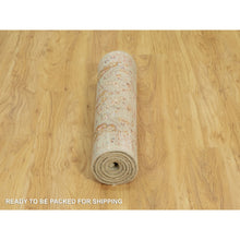 Load image into Gallery viewer, 2&#39;8&quot;x6&#39; Dandelion Beige, Hand Knotted, Soft to Touch, The Sunset Rosettes, Vibrant Colors, Wool and Pure Silk, Runner Oriental Rug FWR543144