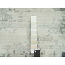 Load image into Gallery viewer, 12&#39;x12&#39; Obsidian Black With Delicate White, Hand Knotted, Soft To Touch Abstract Design, Wool And Silk, Round Oriental Rug FWR543150