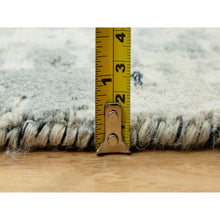 Load image into Gallery viewer, 12&#39;x12&#39; Obsidian Black With Delicate White, Hand Knotted, Soft To Touch Abstract Design, Wool And Silk, Round Oriental Rug FWR543150