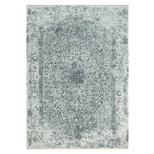 Load image into Gallery viewer, 10&#39;x14&#39;1&quot; Stonington Gray, Hand Knotted Persian Broken and Erased Design, Wool and Silk, Tone On Tone Oriental Rug FWR543162