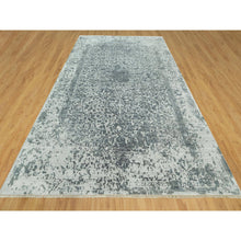 Load image into Gallery viewer, 10&#39;x14&#39;1&quot; Stonington Gray, Hand Knotted Persian Broken And Erased Design, Wool And Silk, Tone On Tone Oriental Rug FWR543162