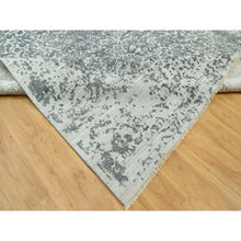 Load image into Gallery viewer, 10&#39;x14&#39;1&quot; Stonington Gray, Hand Knotted Persian Broken And Erased Design, Wool And Silk, Tone On Tone Oriental Rug FWR543162