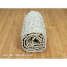 Load image into Gallery viewer, 10&#39;x14&#39;1&quot; Stonington Gray, Hand Knotted Persian Broken And Erased Design, Wool And Silk, Tone On Tone Oriental Rug FWR543162