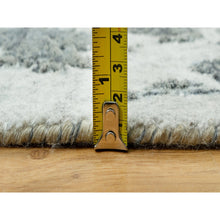 Load image into Gallery viewer, 10&#39;x14&#39;1&quot; Stonington Gray, Hand Knotted Persian Broken And Erased Design, Wool And Silk, Tone On Tone Oriental Rug FWR543162