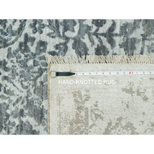 Load image into Gallery viewer, 10&#39;x14&#39;1&quot; Stonington Gray, Hand Knotted Persian Broken And Erased Design, Wool And Silk, Tone On Tone Oriental Rug FWR543162