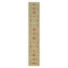 Load image into Gallery viewer, 2&#39;9&quot;x15&#39;10&quot; Breezy Beige, Hand Knotted Soft Shiny Wool, The Sunset Rosettes, Vibrant Colors, Wool and Pure Silk, Runner Oriental Rug FWR543168