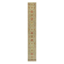 Load image into Gallery viewer, 2&#39;7&quot;x19&#39;10&quot; Cape Honey Beige, Hand Knotted, Vibrant Colors with Soft to Touch, Wool and Pure Silk, The Sunset Rosettes, Runner Oriental Rug FWR543198