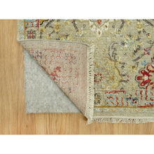 Load image into Gallery viewer, 2&#39;7&quot;x19&#39;10&quot; Cape Honey Beige, Hand Knotted, Vibrant Colors with Soft to Touch, Wool and Pure Silk, The Sunset Rosettes, Runner Oriental Rug FWR543198